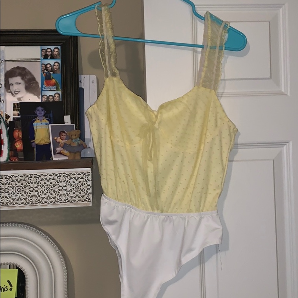 Yellow mesh bodysuit
